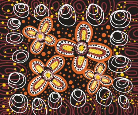 A vector background design inspired by the aboriginal art