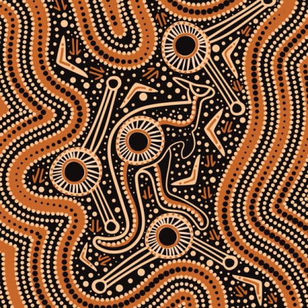 Vector dot art inspired by Aboriginal traditions
