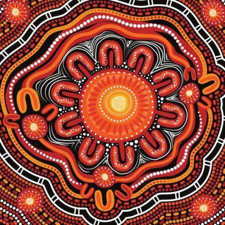 An Aboriginal art style vector-based dot painting