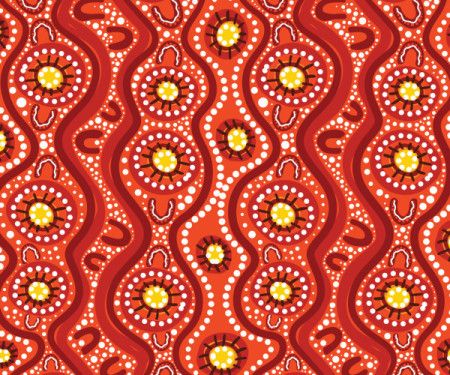 A vector seamless pattern background with dot design in Aboriginal style