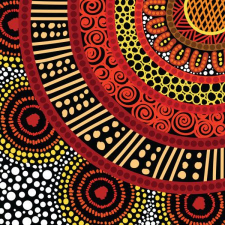 Dot art that reflects aboriginal traditions on a vector background