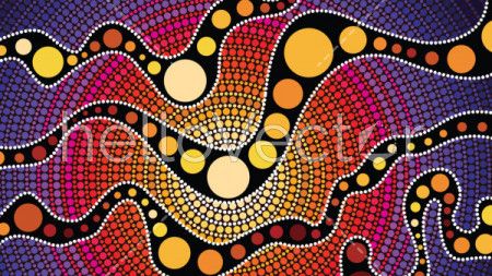 Aboriginal art vector background, Connection concept