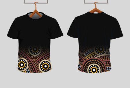 Aboriginal dot design tee shirt template
