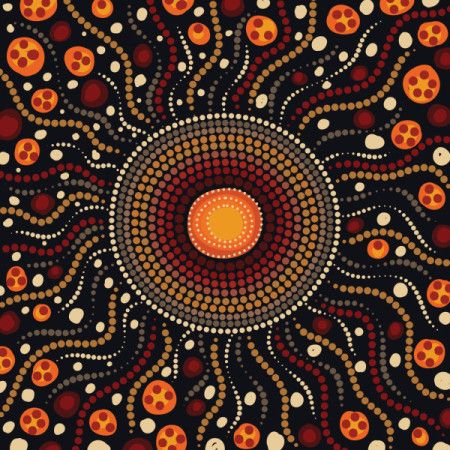Dot design illustration in Aboriginal style