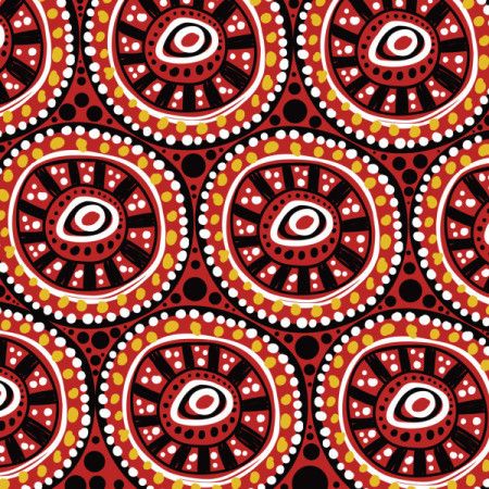 Aboriginal-style dot circle art on a vector background