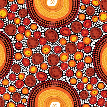 Dots from aboriginal culture in a creative vector background