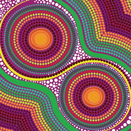 Dots from aboriginal traditions on a vector background
