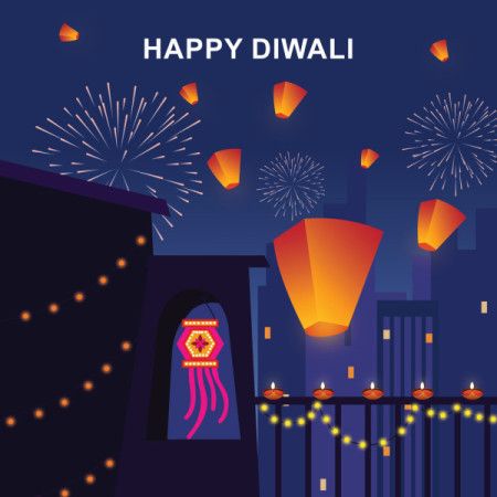 Lantern background for Diwali festival celebration