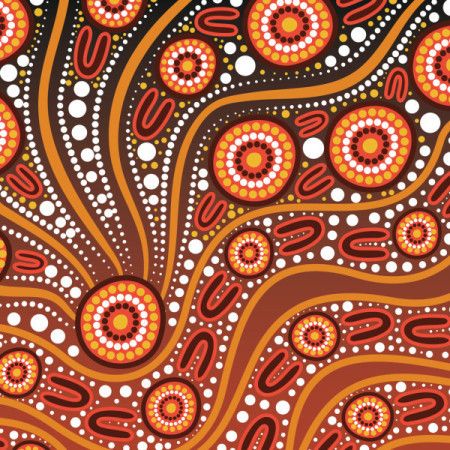 Artistic illustration of aboriginal dot painting