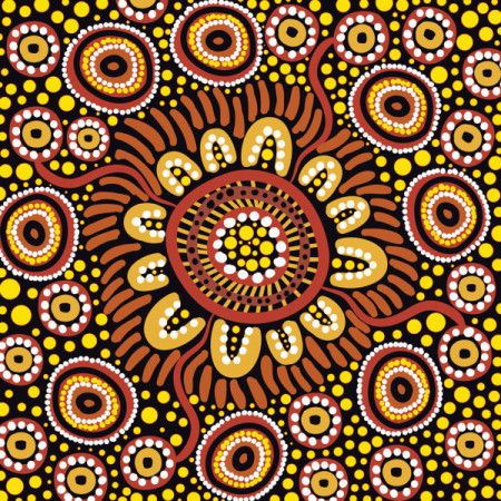 Painting with artistic dots from aboriginal origin
