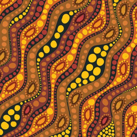 Vector dot art seamless pattern design from aboriginal culture