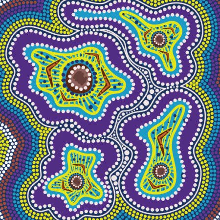 Dot bright painting illustration in aboriginal style