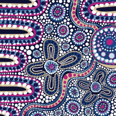 Artistic vector painting with aboriginal dot design