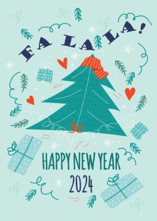 Card design illustration for happy new year 2024