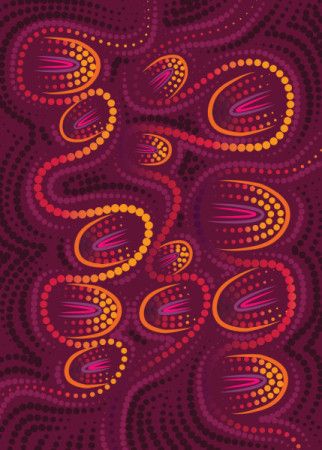 Aboriginal-inspired vector gradient dotted lines for background