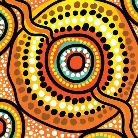 Artwork illustration in aboriginal style with dot art