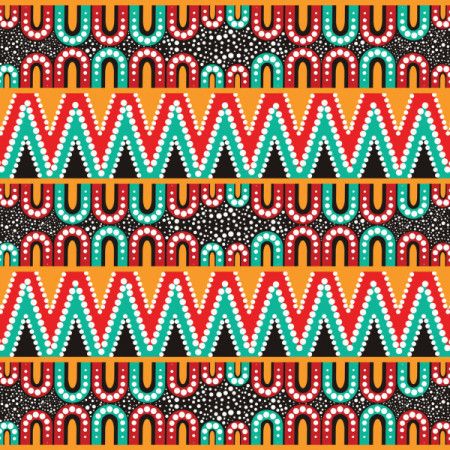 Colorful dot pattern background design illustration in aboriginal style