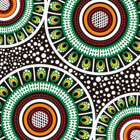 Illustration of aboriginal style artwork with dot art motifs