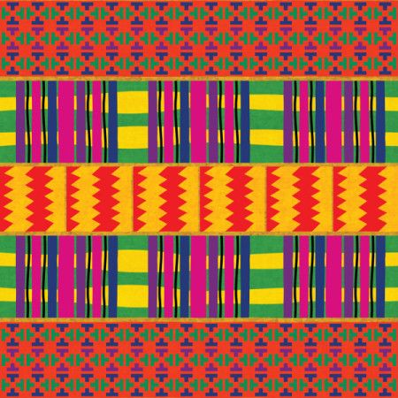 Colorful African Kente Pattern Design Illustration
