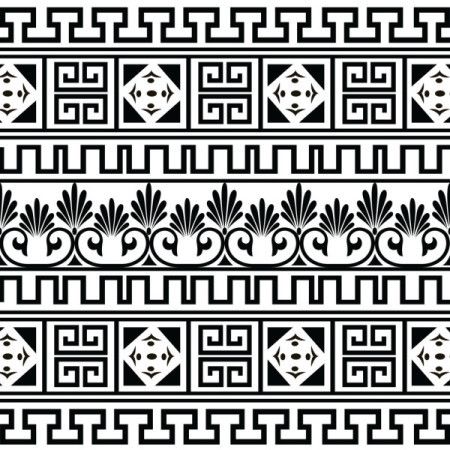 Greek vector pattern in black and white