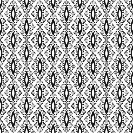 Damask black and white pattern vector design