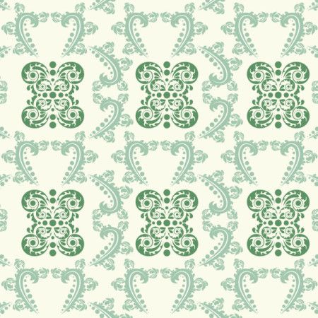 Green damask pattern vector design for background