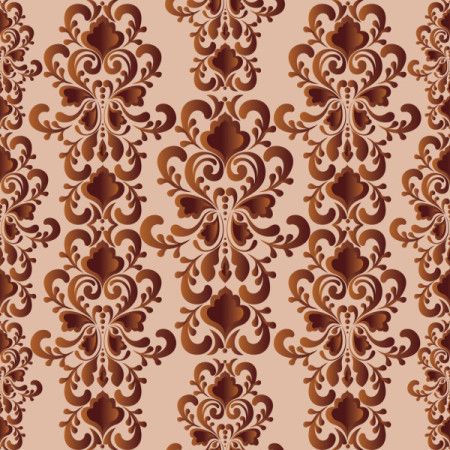 Background with decorative damask vector design
