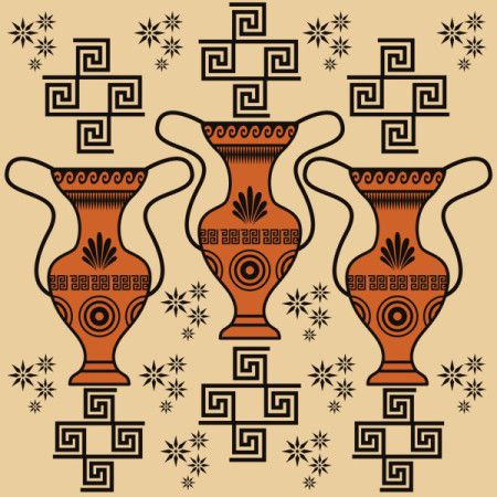 Decorative Greek pottery design background