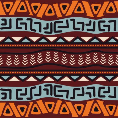 Bohemian vector print background in tribal colors