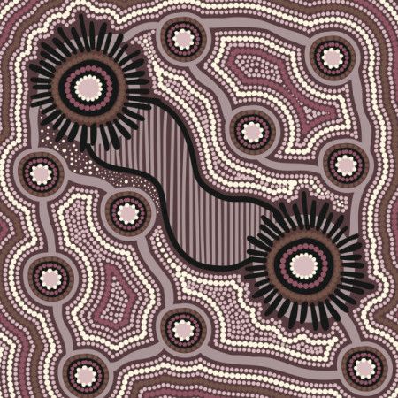 Background design illustration with Aboriginal dot art
