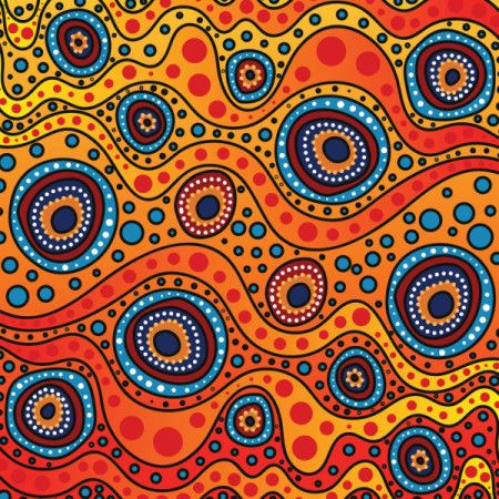 Illustration of dot art inspired artwork in Aboriginal style