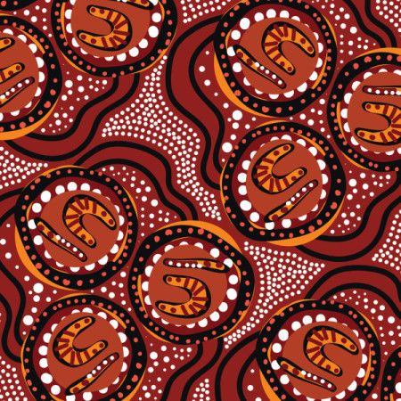 Dot art influenced illustration of Aboriginal style artwork