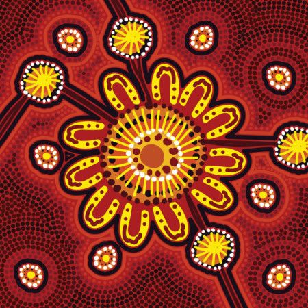 A lovely art illustration with dot designs from aboriginal culture