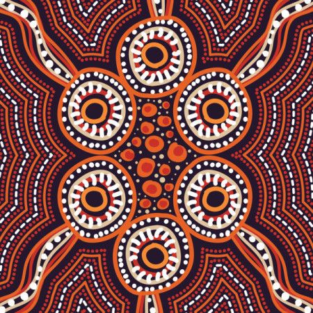 Dot art from aboriginal culture in a gorgeous artistic illustration