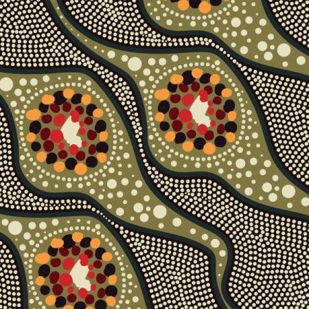 A beautiful illustration of art with aboriginal-inspired dot patterns