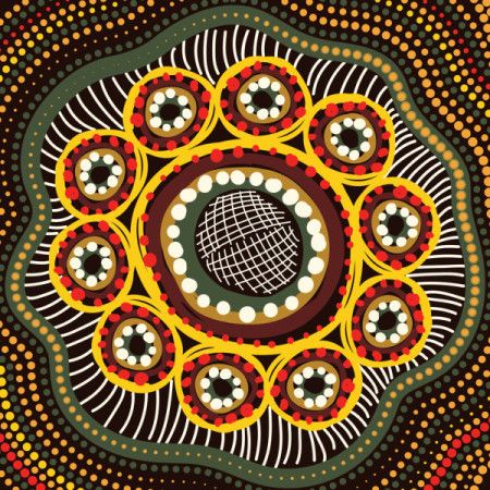 Dot motifs from aboriginal culture in a magnificent artistic illustration