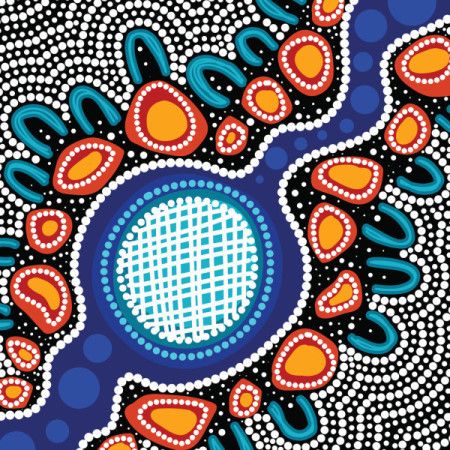 Aboriginal-style dot motifs as a stunning illustration of art