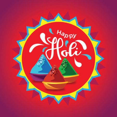 Red Happy Holi Festival Poster illustration