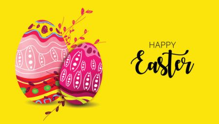 Easter Greetings Artwork with a Decorative Eggs