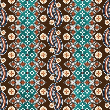 Seamless batik pattern background vector