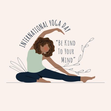 International yoga day illustration with quote