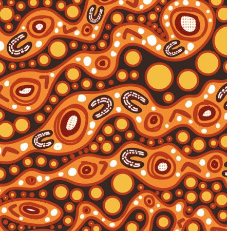 Vector-based background with aboriginal dot art style