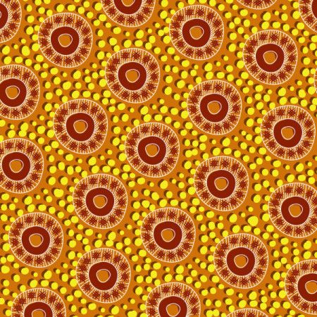 An Aboriginal dot pattern adorns this vector backdrop