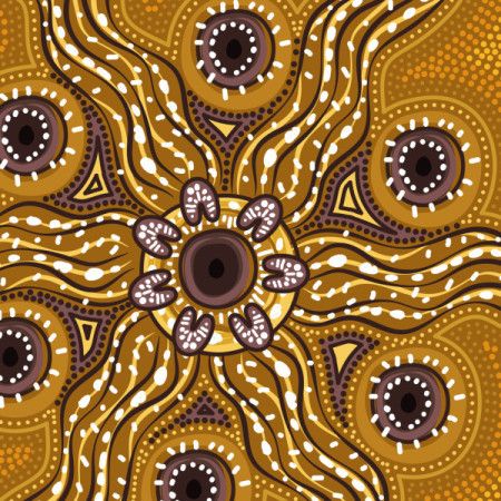 Vector illustration showcasing the style of Aboriginal dot painting