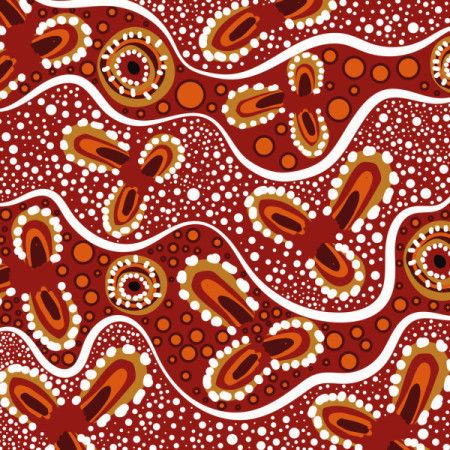 Dot art from Aboriginal culture on a vector background