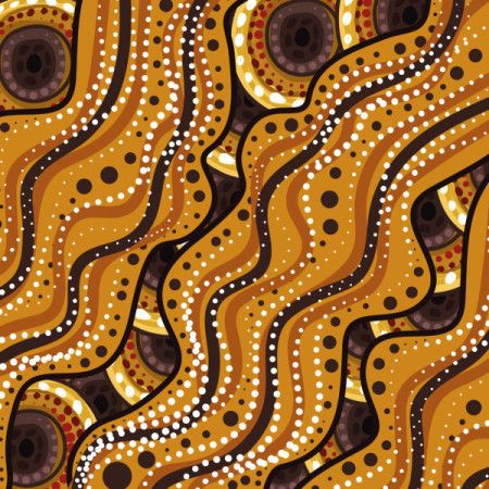 Background illustration with an Aboriginal art style