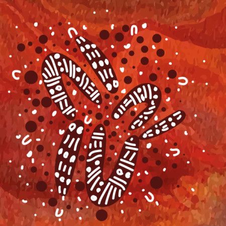 Vector background highlighting Indigenous dot art.