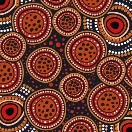 Background featuring Indigenous dot art in vector form