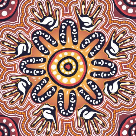 An artistic creation in vector form, inspired by Aboriginal dot art