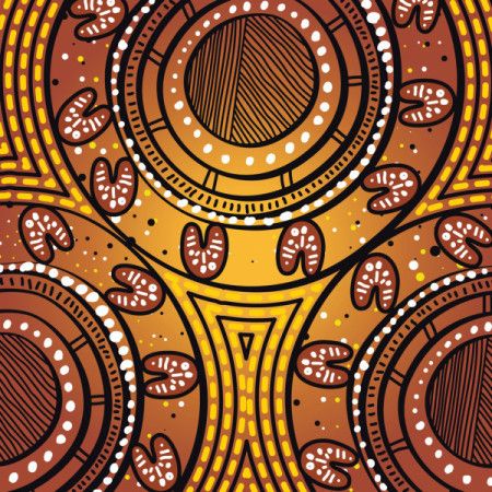 Aboriginal dot art transformed into a vector painting